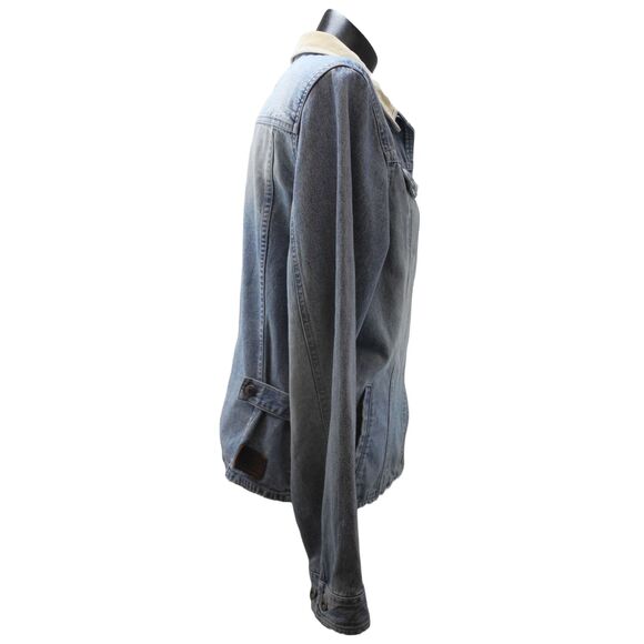 Ralph Lauren Jeans Blue Denim Jean Jacket Tan Corduroy Collar/Cuffs - Women's L - Picture 6 of 10